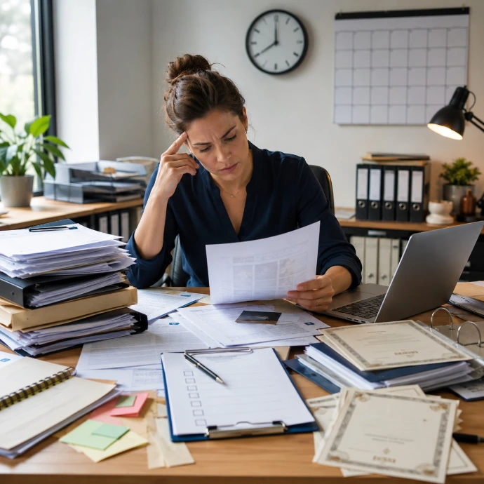 Applicant reviewing documents for Recognition of Prior Learning evidence preparation