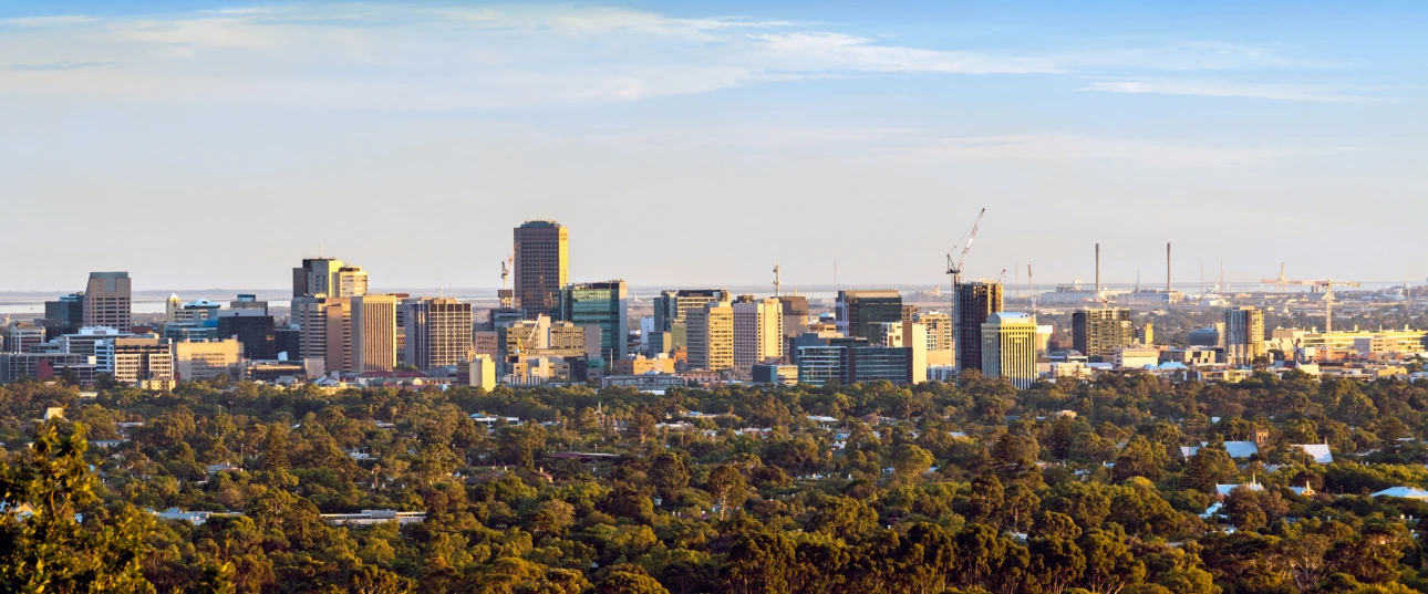 Aerial view of Adelaide city — RPL support available across South Australia